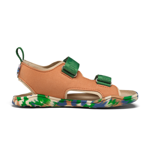 AFFENZAHN Barfuß Sandale VEGAN AIRY PARADIESEVOGEL - zimt / grün / blau by AFFENZAHN