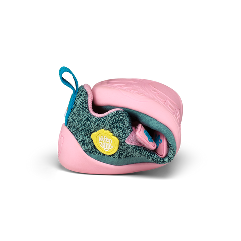 AFFENZAHN Barfuß Halbschuh KNIT HAPPY CHAMÄLEON - petrol / pink / gelb