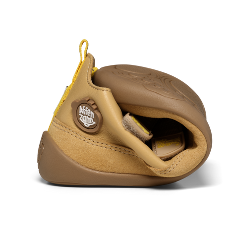 AFFENZAHN Barfuß Halbschuh BUDDY Tiger - sand / senf by AFFENZAHN