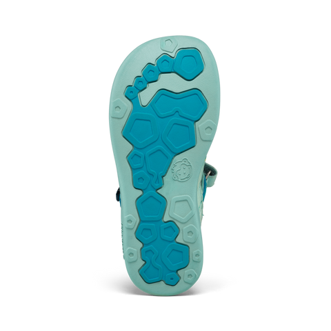 AFFENZAHN Barfuß Halbsandale VEGAN BREEZY CHAMÄLEON - türkis / gelb by AFFENZAHN