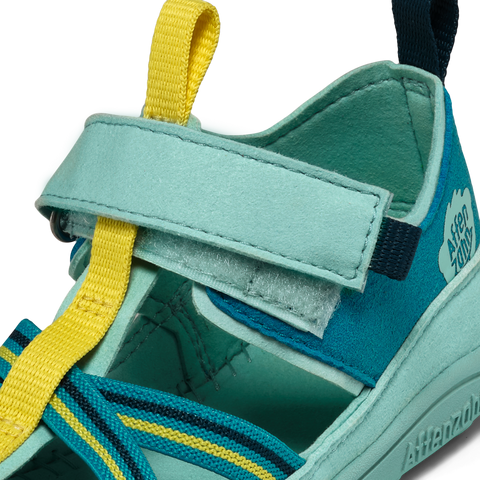 AFFENZAHN Barfuß Halbsandale VEGAN BREEZY CHAMÄLEON - türkis / gelb by AFFENZAHN