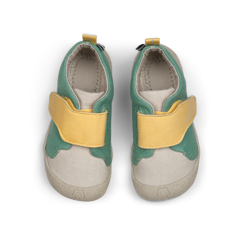 AFFENZAHN Barfuß Halbschuh SMALLY NASHORN - türkis / grau / buttergelb by AFFENZAHN