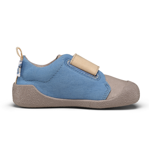 AFFENZAHN Barfuß Halbschuh SMALLY ROBBE - blau / grau / beige by AFFENZAHN