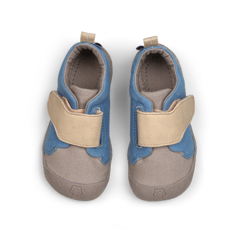 AFFENZAHN Barfuß Halbschuh SMALLY ROBBE - blau / grau / beige by AFFENZAHN