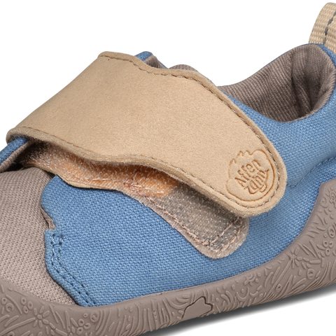 AFFENZAHN Barfuß Halbschuh SMALLY ROBBE - blau / grau / beige by AFFENZAHN