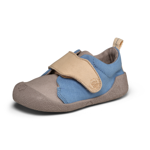 AFFENZAHN Barfuß Halbschuh SMALLY ROBBE - blau / grau / beige by AFFENZAHN
