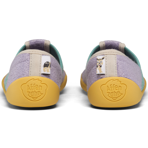 AFFENZAHN Hausschuh VEGAN DREAMY Nashorn - flieder / gelb by AFFENZAHN