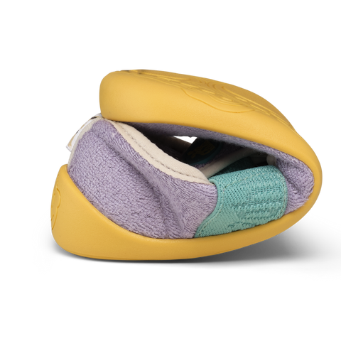 AFFENZAHN Hausschuh VEGAN DREAMY Nashorn - flieder / gelb by AFFENZAHN