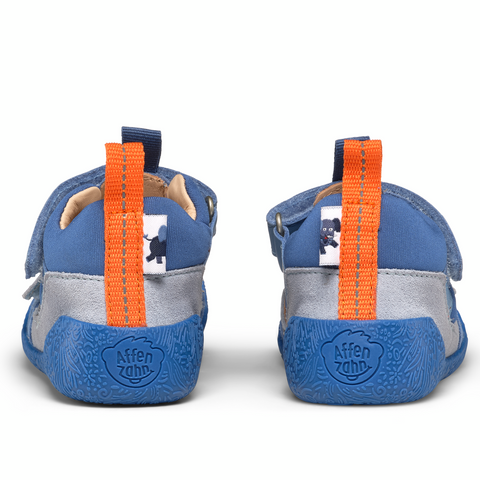 AFFENZAHN Barfuß Halbsandale Leder FREELY ELEFANT - blau / hellblau