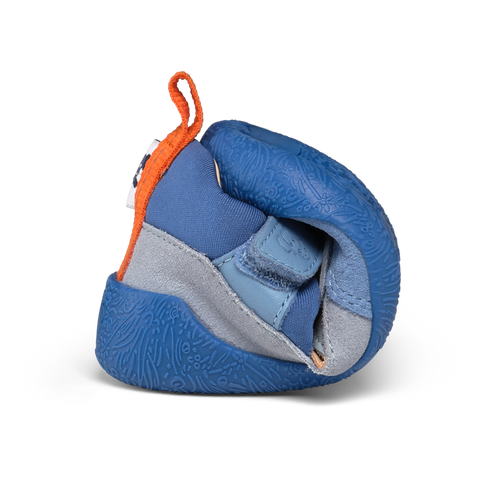 AFFENZAHN Barfuß Halbsandale Leder FREELY ELEFANT - blau / hellblau