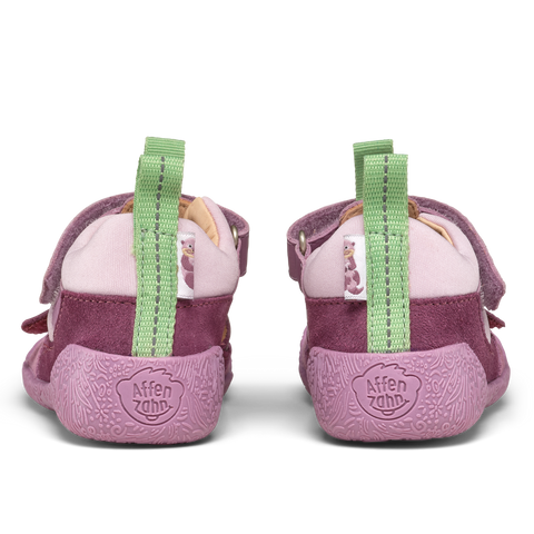 AFFENZAHN Barfuß Halbschuhe Leder FREELY OTTER - flieder / lila
