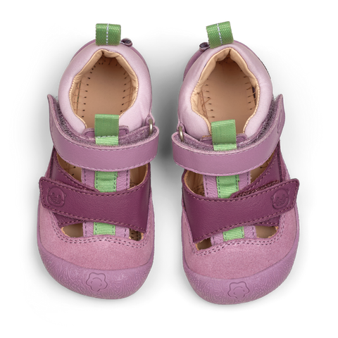 AFFENZAHN Barfuß Halbschuhe Leder FREELY OTTER - flieder / lila