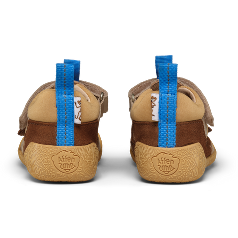 AFFENZAHN Barfuß Halbsandale Leder FREELY AFFENZAHN - beige / braun by AFFENZAHN