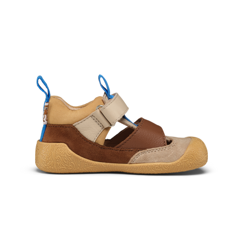 AFFENZAHN Barfuß Halbsandale Leder FREELY AFFENZAHN - beige / braun by AFFENZAHN