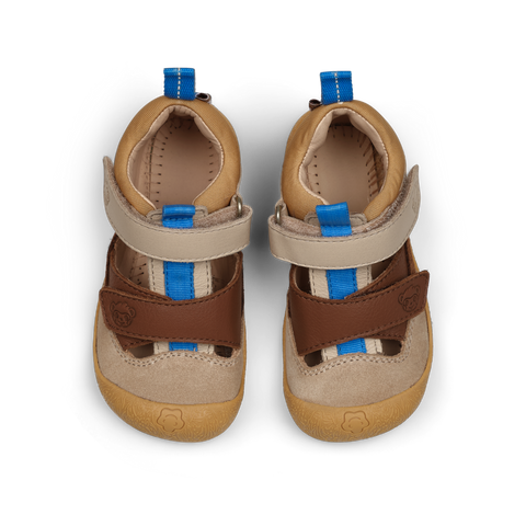 AFFENZAHN Barfuß Halbsandale Leder FREELY AFFENZAHN - beige / braun by AFFENZAHN