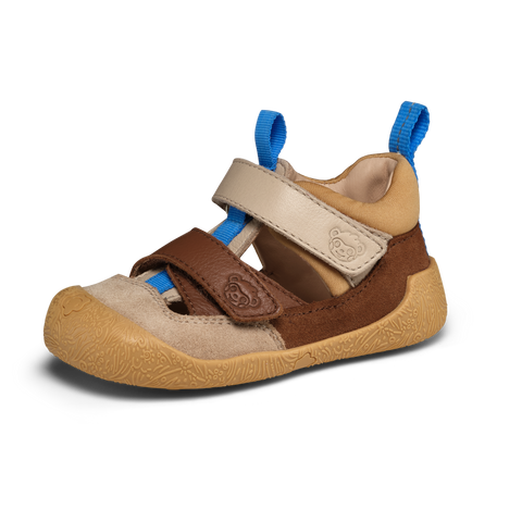 AFFENZAHN Barfuß Halbsandale Leder FREELY AFFENZAHN - beige / braun by AFFENZAHN