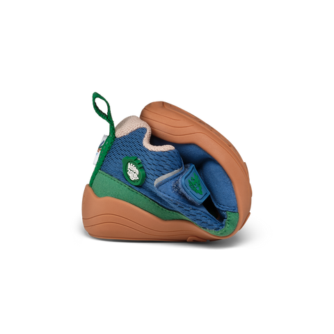 AFFENZAHN Halbschuh VEGAN Cheerly PARADIESVOGEL - blau / zimt / grün