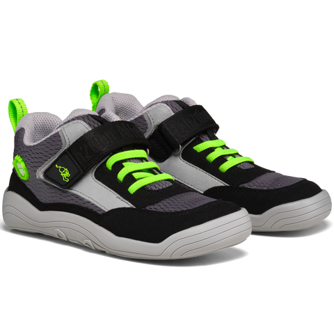 AFFENZAHN Halbschuh VEGAN Cheerly PANTHER - schwarz / grau / neongrün