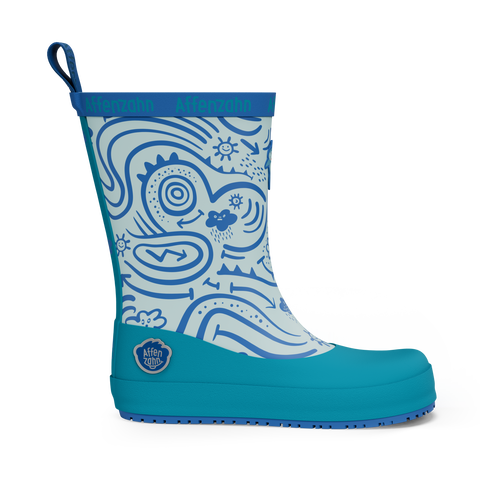 AFFENZAHN Gummistiefel  Vegan Plashy HAI - hellblau / türkis