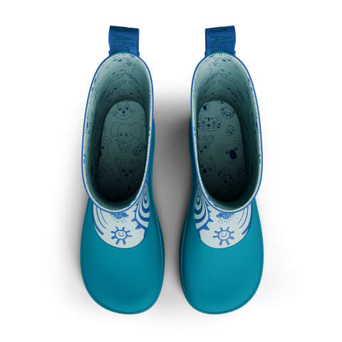 AFFENZAHN Gummistiefel Vegan Plashy HAI - hellblau / türkis by AFFENZAHN