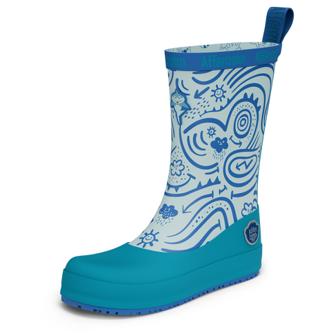 AFFENZAHN Gummistiefel Vegan Plashy HAI - hellblau / türkis by AFFENZAHN