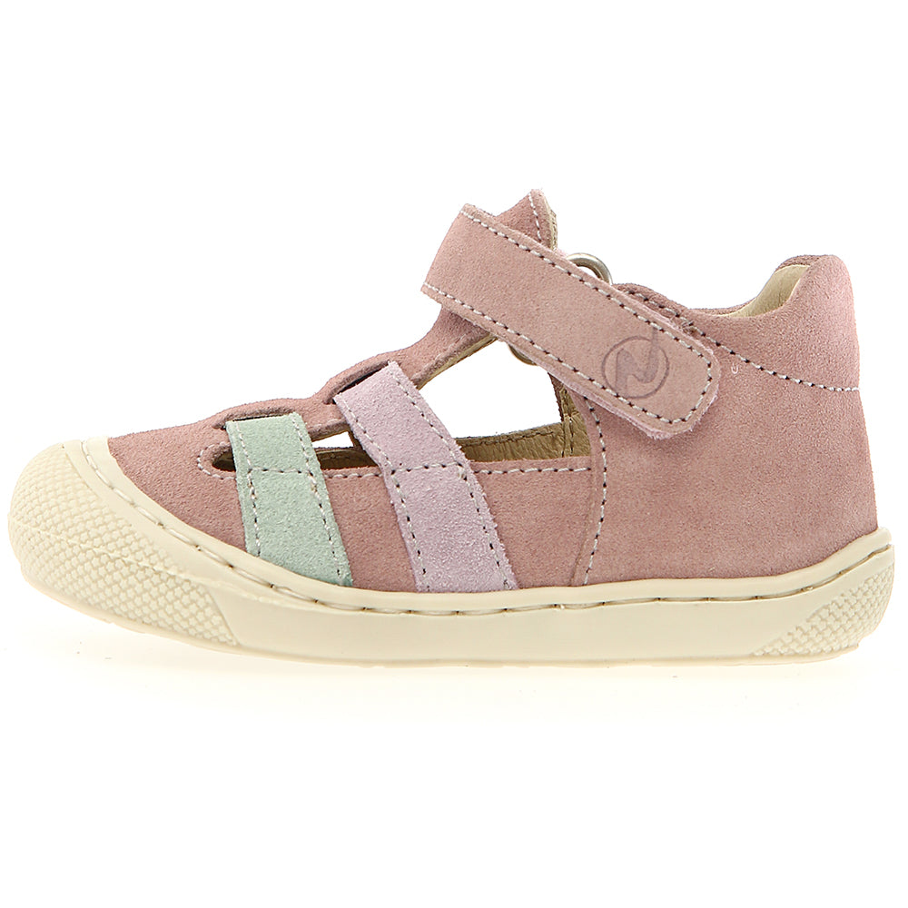 NATURINO Halbsandale BEDE - rosa / mint / flieder: A stylish and comfortable sandal for girls in pink, mint, and lilac colors
