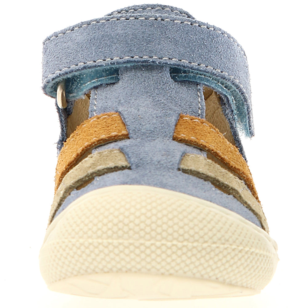 NATURINO Halbsandale BEDE - celeste / grau / curry: Comfortable and stylish sandal in sky blue, gray, and curry colors