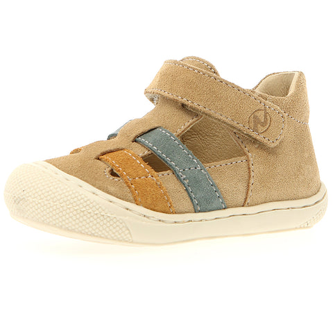  Bequeme und stilvolle Kindersandale in den Farben Sand, Mineral und Curry 