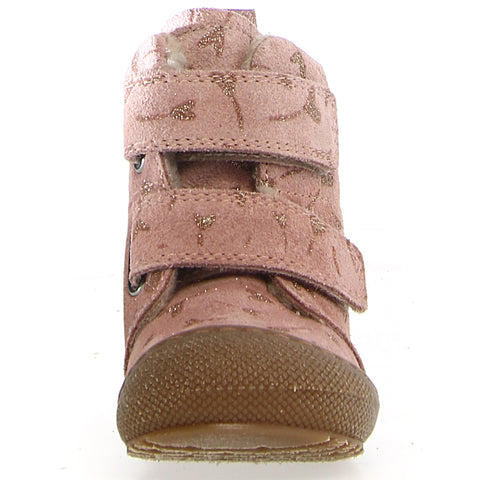 Adorable NATURINO Stiefel BUBBLE in altrosa with golden hearts design