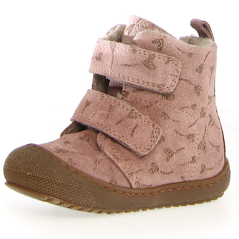 NATURINO Stiefel BUBBLE in altrosa with goldene Herzen pattern - stylish and comfortable footwear for kids