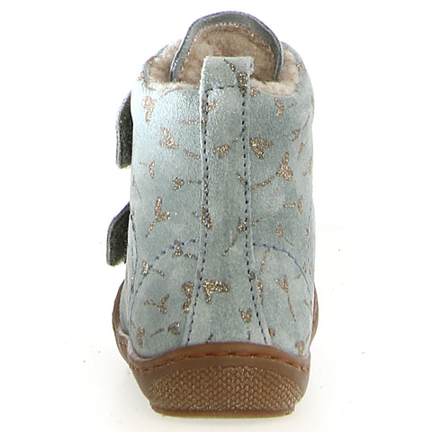 NATURINO Stiefel BUBBLE - mintgrün / goldene Herzen, hochwertige Kinderschuhe in trendigem Design mit goldenen Herz-Applikationen und mintgrüner Farbe