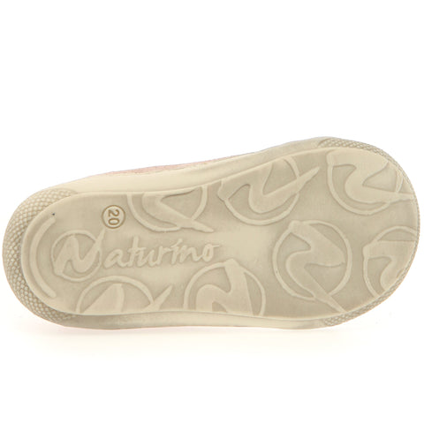 NATURINO Halbschuh COCOON in puderrosa and gold color with Schnürer design