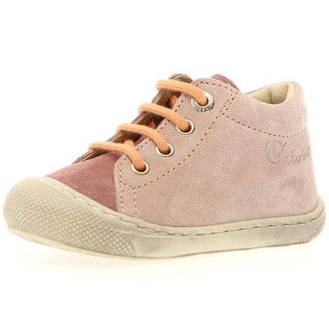 NATURINO Halbschuh COCOON in puderrosa and gold with Schnürer details