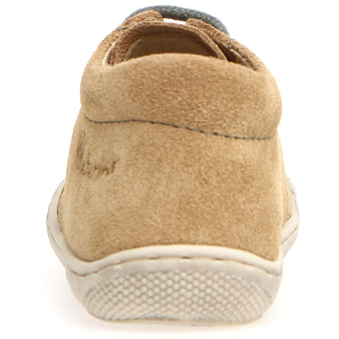 NATURINO Halbschuh COCOON in sand and mineralgrün with lace-up design
