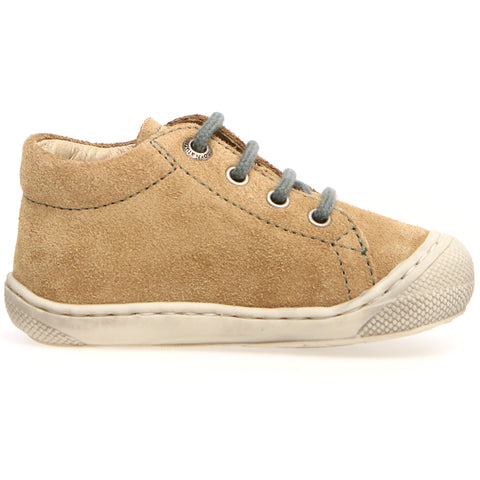 NATURINO Halbschuh COCOON in sand and mineral green, with laces and comfortable fit