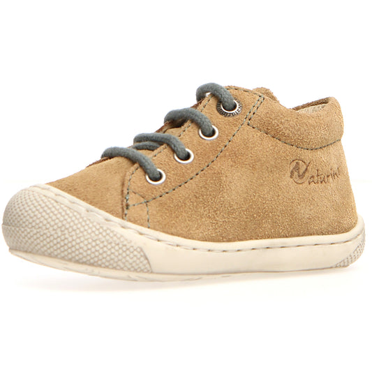 NATURINO Halbschuh COCOON in sand and mineralgreen with lace-up detail