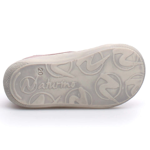 NATURINO Halbschuh COCOON in altrosa Velour with secure lace fastening