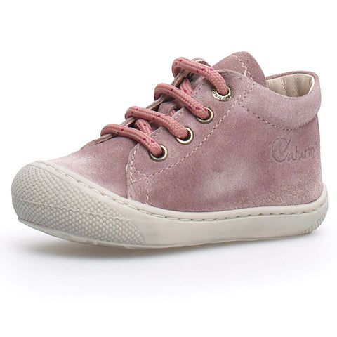 NATURINO Halbschuh COCOON in altrosa Velour with stylish lace-up design