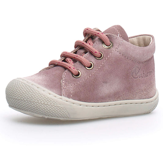 NATURINO Halbschuh COCOON in altrosa Velour with stylish lace-up design