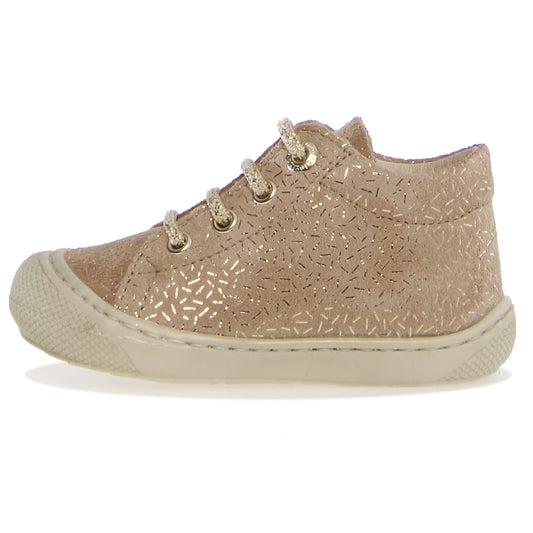NATURINO Halbschuh COCOON - beige / gold kids shoes with breathable fabric and metallic gold accents