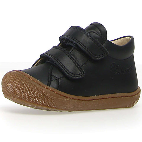 NATURINO Halbschuh COCOON - schwarz: schwarzer Kinderschuh aus hochwertigem Leder mit bequemer Passform und rutschfester Sohle