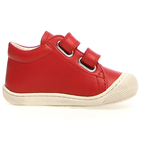 NATURINO Halbschuh COCOON - rot aus hochwertigem Leder mit rutschfester Sohle, Draufsicht