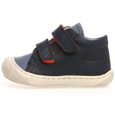 NATURINO Halbschuh COCOON in navy, celeste, and rot for kids' outdoor activities