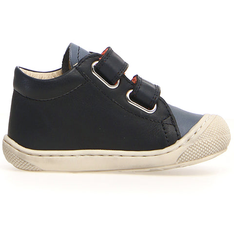 High-quality kids' shoe in navy, celeste, and rot by NATURINO COCOON