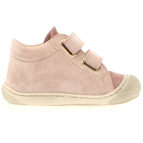 Bequemer Mädchen Halbschuh in puderrosa mit Klettverschluss