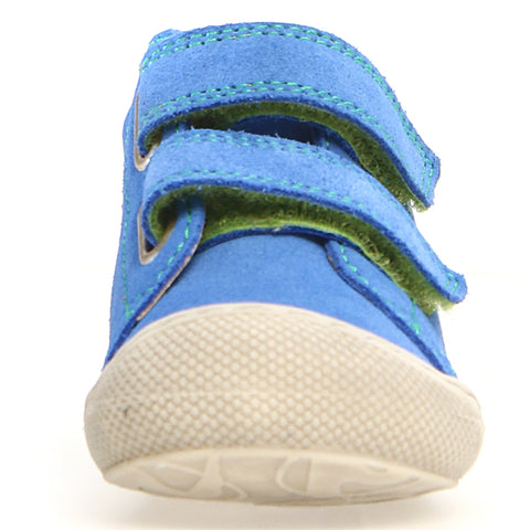 NATURINO Halbschuh COCOON in ultrablau and lime colors made of Velour material
