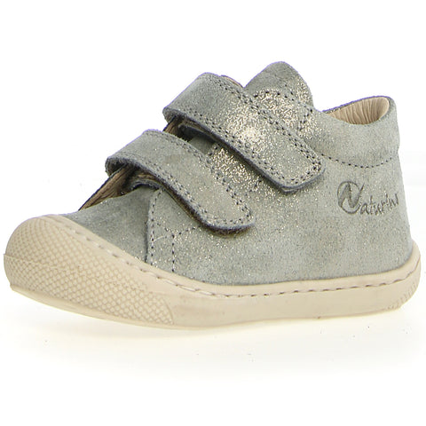 NATURINO Halbschuh COCOON in mint with gold flitter detailing, a comfortable and stylish footwear option for children