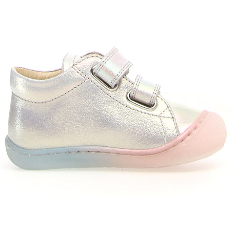 NATURINO Halbschuh COCOON in perlmutt, babyrosa, and babyblau colors, perfect for little ones
