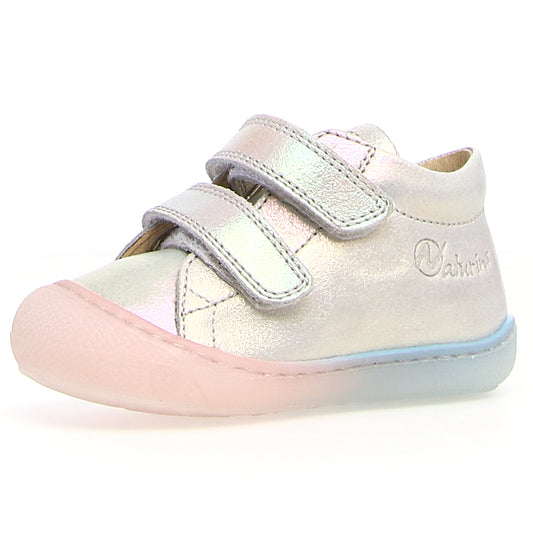 Beautiful NATURINO COCOON half shoe in pearl white, baby pink and baby blue colors for infants and toddlers
