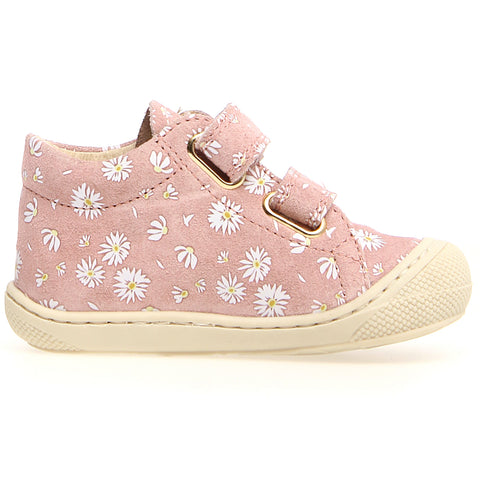 Side view of the NATURINO Halbschuh COCOON in pink with floral print